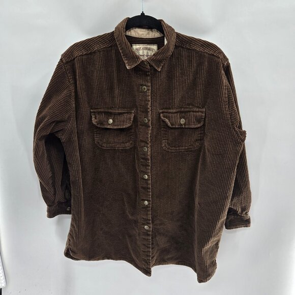 Vintage Best Authentic The Great Outdoors Brown 100% Cotton Corduroy Large - Picture 1 of 12